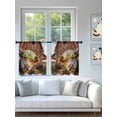 thumbnail image 4 of Sheer Curtains 54 Inch Length 2 Panels Set for Kitchen, Farm Yaks Semi Sheer Curtains for Windows, Farmhouse Barn Funny Animals Butterfly Voile Window Treatments Rod Pocket Curtain, 4 of 7