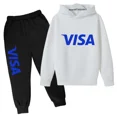 thumbnail image 5 of Chándales de tendencia primavera otoño 2024 para niños de 2 a 14 años, 2 piezas, sudadera con capucha y pantalones, trajes con estampado de letras, ropa para niños, 5 of 5