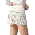 thumbnail image 5 of Pxkloy Womens Pleated Tennis Skirt with Shorts High Waisted Workout Skort Mini Skirt Solid 2 in 1 Quick Dry Athletic Skorts Gray,XL, 5 of 6