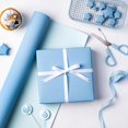 thumbnail image 7 of Kraft Baby Blue Wrapping Paper Roll - Mini Roll - 17 Inch x 33 Feet - Solid Color Baby Blue Wrapping Paper Perfect for Baby Shower, Boys Birthday, Wedding, 7 of 7