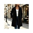 thumbnail image 7 of Zynoxe Womens Jackets With Side Pockets Classic Notched Lapel Button Winter Jackets for Women Relaxed Mid‑Length Long Sleeve Coat Versatile Solid Color Casual Overcoat S, 7 of 7