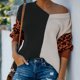 thumbnail image 1 of ICHUANYI Liquidación Camisa Suelta Informal de Punto con Costuras y Estampado de Leopardo con Cuello en V para Mujer ICHUANYI WER202308232023, 1 of 9