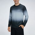 thumbnail image 2 of Mens Long Sleeve T Shirts Gradient Crewneck Lightweight Running Activewear Tops Grey XXL, 2 of 6