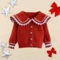 thumbnail image 4 of Vitality Girl Knit Sweater｜Girls' Loose-Fit Soft Cardigan Jacket｜Versatile for School, Casual, and Everyday Wear,90,Red,Suitable for all seasons, 4 of 6