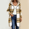 thumbnail image 4 of Uaswgudfs Women's Plaid Hooded Long Coat Zip Up Flannel Jacket Casual Loose Outerwear for Fall Winter Daily Wear, 4 of 8