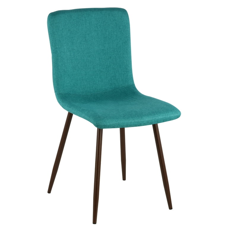 Edgemod Wadsworth Dining Chair with Walnut Legs in Green Set of 4