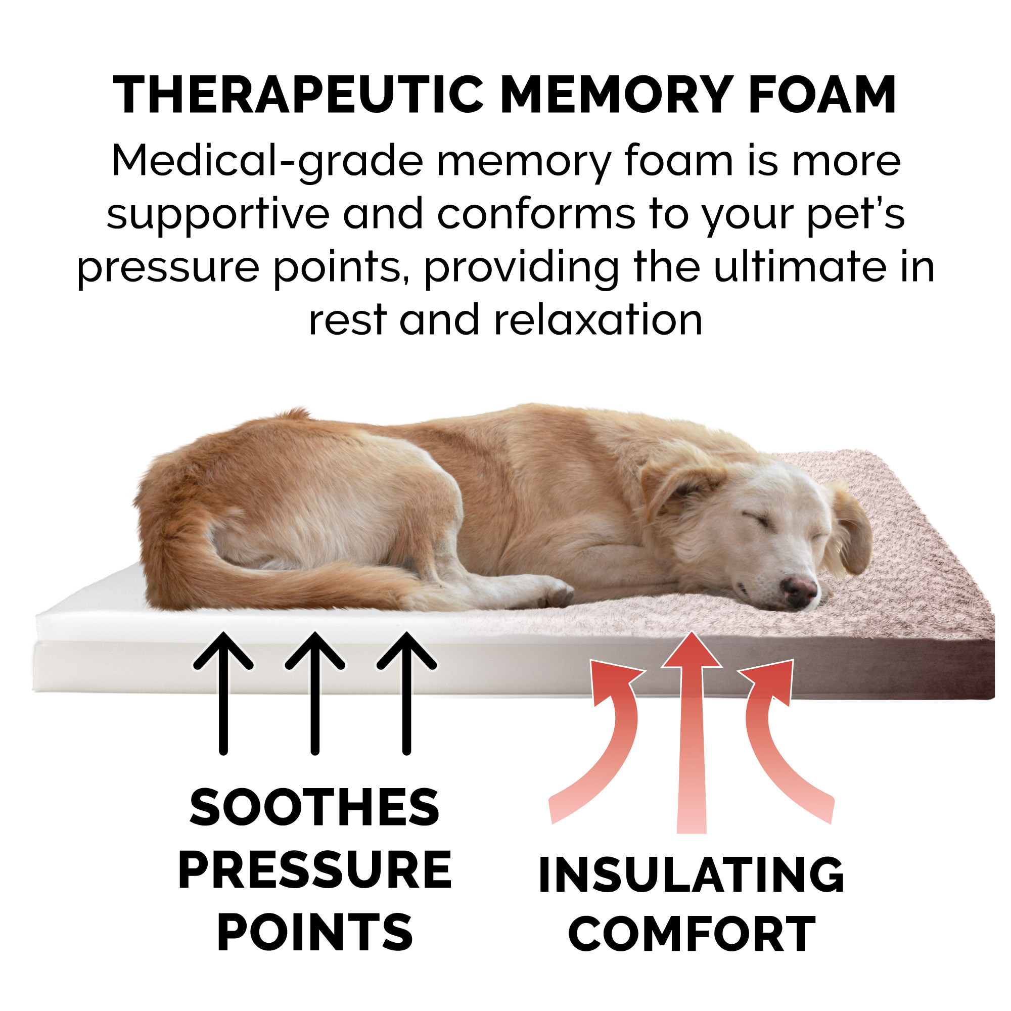 FurHaven Pet Products Two-Tone Faux Fur & Suede Deluxe Memory Foam Pet Bed for Dogs & Cats - Espresso, Large