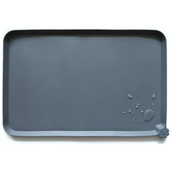 Alfombrilla Hoki Found L de silicona antideslizante e impermeable para mascotas, color gris