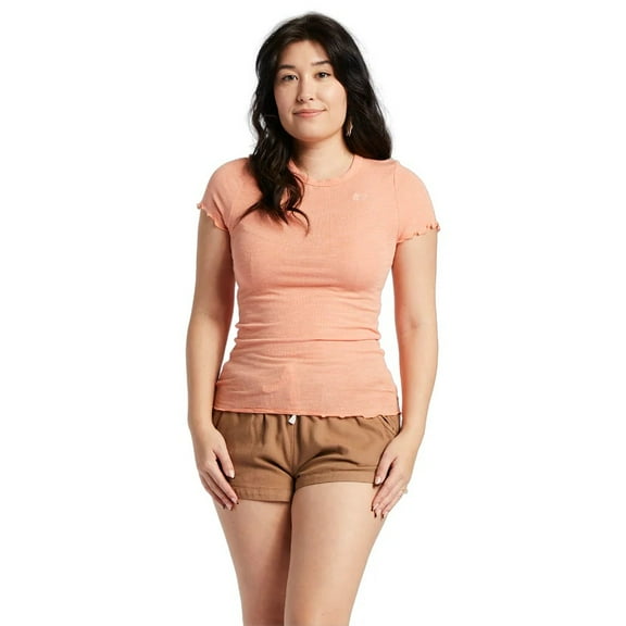 Honolua Surf Co. Women's T-Shirt Coastal Cruise Short Sleeve Baby Tee Top (Small, Guava)