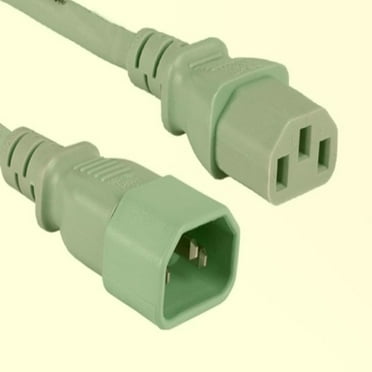 SANOXY Cables and Adapters; 3ft 18 AWG Computer Power Extension Cord IEC320 C13 to IEC320 C14, Green