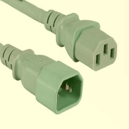 SANOXY Cables and Adapters; 2ft 18 AWG Computer Power Extension Cord IEC320 C13 to IEC320 C14 Green