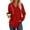 Red, variant on fatyb Hoodies for Women Button V Neck Casual Tunic Shirts Womens Long Sleeve Loose Tee Blouses with Hood