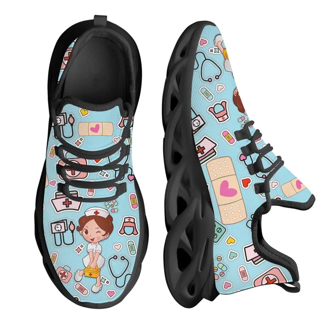 Zapatos de enfermería blancos para mujer, zapatillas deportivas de malla transpirables con diseño de marca para enfermeras, médicos y atención médica