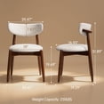 thumbnail image 6 of Dining Chair Set of 2, Upholstered Wooden Dining Chairs with Curved Back, Modern Fabric Kitchen Side Chairs, Linen/Walnut, 6 of 7