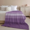 thumbnail image 2 of Throw Blanket for Couch Purple Soft Fleece Flannel Blankets Cozy Lightweight Blanket for Home Sofa Living Room Gradient Stripes Modern Bed Throws 60" x 80", 2 of 9