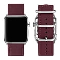 thumbnail image 2 of WFEAGL Apple Watch Band Genuine Leather iWatch Replacement Strap 42mm 44mm Wine Red/Silver, 2 of 8