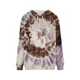 thumbnail image 5 of Women Plus Size Hoodies Tie-Dye Sweatshirts Loose Buttoned Pullover Long Sleeve Workout Sweatshirts with Pockets, 5 of 5