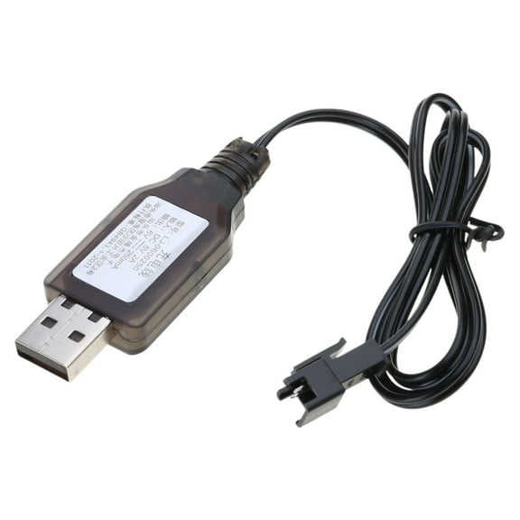 6V USB Charging Cable SM2P Plug Cord for Robot Remote Controlled Car Black