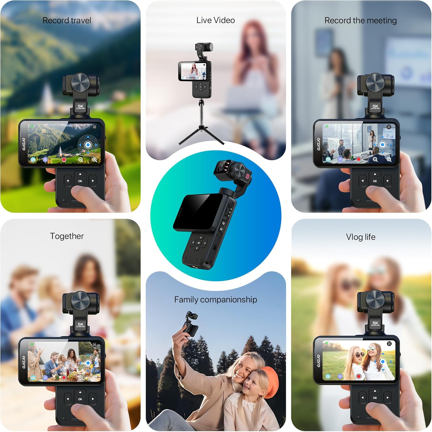 ORDRO M5 Handheld Camcorder 5K 30FPS Video Camera 3-Axis Stabilization Night Vision Digital Camera