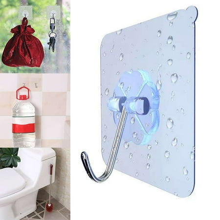 

Strong Adhesive Wall Hook Transparent Removable Hanger Hooks for Bathroom Kitchen