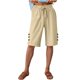 thumbnail image 3 of Pantalones de la Cintura Elástica de las Mujeres Medio Pantalones Cortos Botones de la Cintura Elástica de Verano Lino Bolsillos Pantalones, Lino de Algodón, 3 of 7