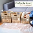 thumbnail image 2 of 13x13x13 Storage Cube Bins Wicker Storage Basket for Cube Shelf, Natural Foldable Square Baskets for Storage, Large Woven Cube Storage Bin with Handle, Baskets for Pantry, Bedroom Set of 4, 2 of 6