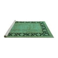 thumbnail image 2 of Ahgly Company Machine Washable Indoor Round Oriental Turquoise Blue Industrial Area Rugs, 5' Round, 2 of 4