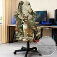 thumbnail image 3 of SCRAWLGOD Camo Hunting Forest Deer Print Print Gaming Chair Slipcover, 4 Pieces Stretchable Rotating Chair Slipcovers with Armrest Cover Dustproof Reclining Gaming Seat Covers with Zipper, 3 of 7