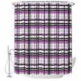thumbnail image 2 of Purple Black Plaid Waterproof Fabric Shower Curtain,Farmhouse Purple Black Checkered Waterproof Fabric Shower Curtain for Bathroom Curtains Bathtubs Hotel Shower Curtains with 12 Hooks Small 36x72in, 2 of 8