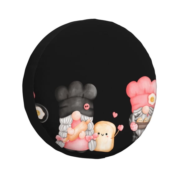 Logiee Baker Gnome Print Spare Tire Cover, Universal Wheel Protectors,Waterproof Dust-Proof UV Sun Wheel Tire Cover,Fit for SUV, RV, Travel Trailer, Truck-14 inch