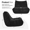 thumbnail image 2 of Bean Bag Chairs for Adults Giant Bean Bag Chair Memory Foam BeanBag Dorm Office (Black Plush), 2 of 9