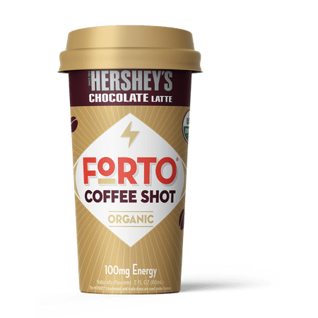 - FORTO Coffee Shots: 100mg Energy, Hershey’s Chocolate – Real Organic Coffee - Ready-to-Drink 2oz Cold Brew Double Shot with Milk, High Caffeine, Instant Natural Energy..