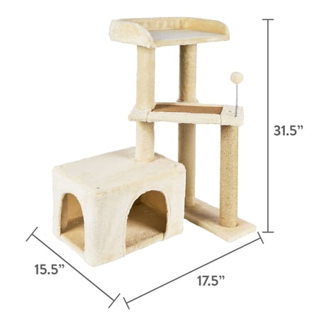 VIBRANT LIFE 31INCH HIGH CAT CONDO WITH LOOKOUT TOWER,BEIGE