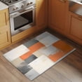 2x3 Washable Area Rugs,Abstract Orange Grey Color Block Non-Slip Soft ...