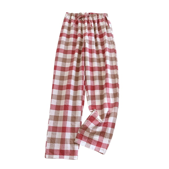 cfhntfmh Pajama Pants for Women Plaid Stretch Comfy Lounge Pants Drawstring High Rise Sleep Bottoms with Pockets