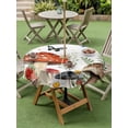 thumbnail image 4 of Outdoor Tablecloth with Umbrella Hole for Patio/Picnic/Party/Camping, Spring Mushrooms Waterproof Table Cloth Round Cover Washable, Farmhouse Pastoral Botanical Watercolor (Dia 60"), 4 of 8