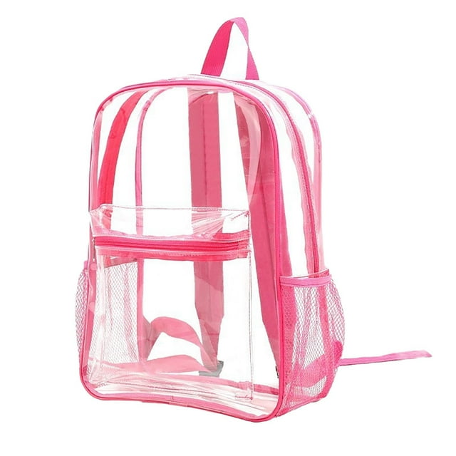 Clearance Mochila transparente, mochila transparente de PVC aprobada para estadios con correa reforzada, mochila escolar para la escuela, el lugar de trabajo, el estadio, los