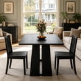 thumbnail image 3 of Fnova 31.5" Square Dining Table, Farmhouse Wooden Kitchen Table for 4, Home Furniture for Dining Room, Living Room, Kitchen, Black, 3 of 15