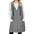 thumbnail image 7 of Puffer Vest Women Winter Warm Long Quilted Sleeveless Jackets with Pockets Lightweight Zip Up Puffy Coat Outerwear Gray 2XL, 7 of 7