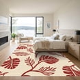 thumbnail image 3 of ODIKA 3'x5' Machine Washable Non-Slip Area Rug, Abstract Coral Reef Design Featuring Delicate Seaweed and Spiral Shells High Traffic Rug, Beige, 905967, 3 of 7