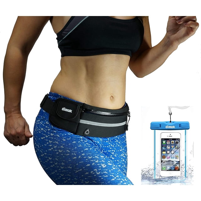 dimok Ceinture de Course Sac Banane - Ceinture de Course Résistante à l'Eau Sac Banane pour Randonnée Mise en Forme – Pochette de Course Ajustable pour Tous les Téléphones iPhone Android