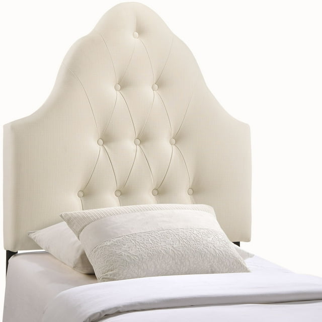 Tête de Lit Rembourrée en Tissu Sovereign pour Lit Simple - Ivoire