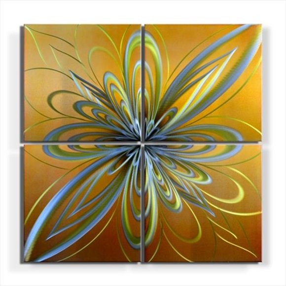 32 X 32 in. Infusion 4-Paneled Handmade Metal Wall Art