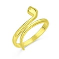 thumbnail image 2 of Bling Jewelry Womens Stackable Midi 1MM Wrap Band Snake Ring Gold Plated .925 Sterling Silver, 2 of 7