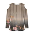 thumbnail image 5 of BangWanChi Womens Summer Tops 3/4 Sleeve Women's Fashion Printed T-Shirt 3/4 Sleeves Blouse Round Neck Casual Tops, 5 of 5