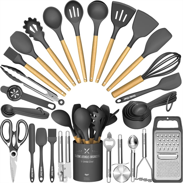 Juego de utensilios de cocina Umite Chef Silicone 34 piezas con rallador
