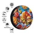 thumbnail image 4 of Sikiie Vibrant Picnic Food Spread PVC Leather Spare Tire Wheel Cover Spare Tire Cover, for Car Truck SUV Camper Trailer Universal Fit(14-17in)-15 inch, 4 of 6
