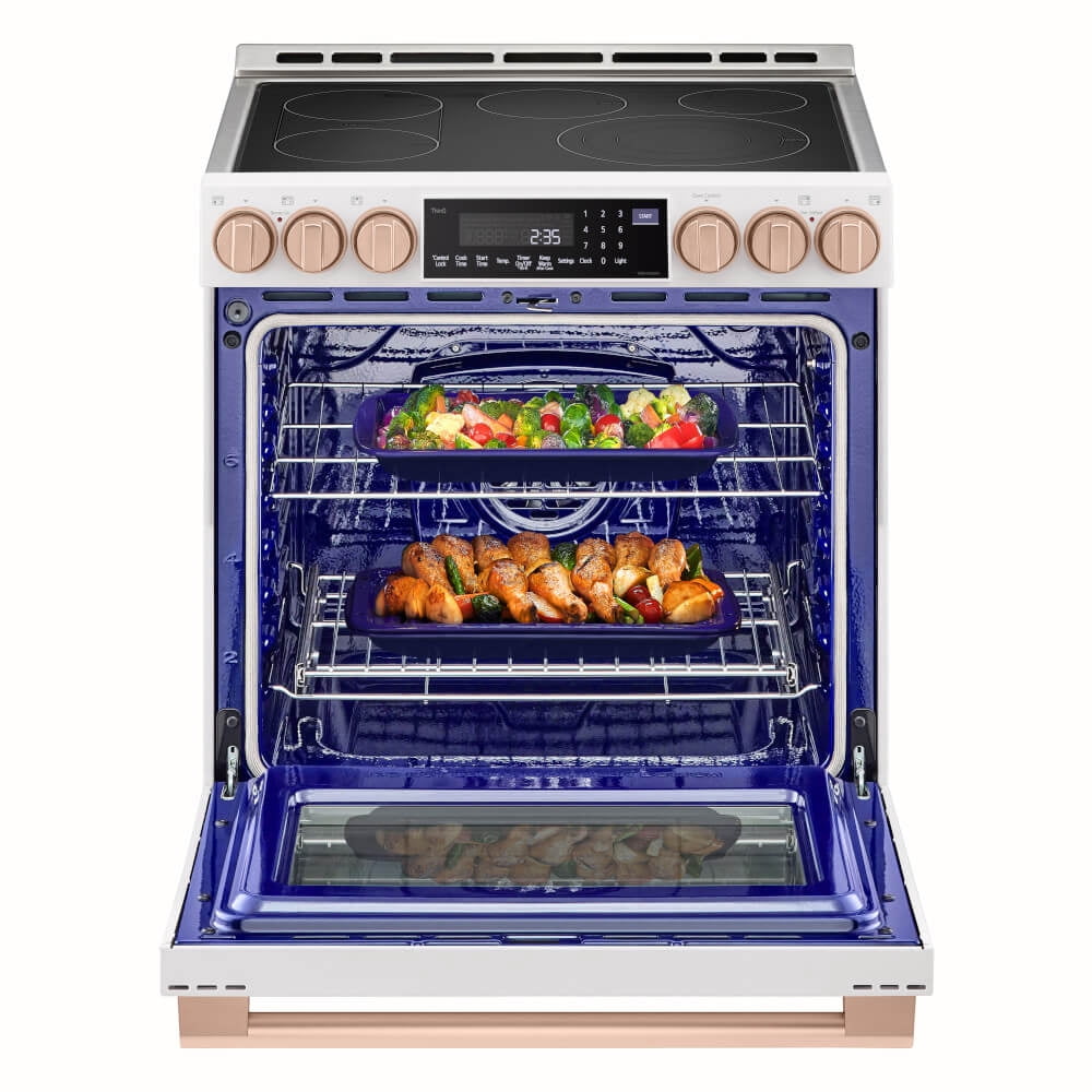 LG Studio LSES6338N 30 inch 6.3 Cu. Ft. Essence White Slide-In Electric Range