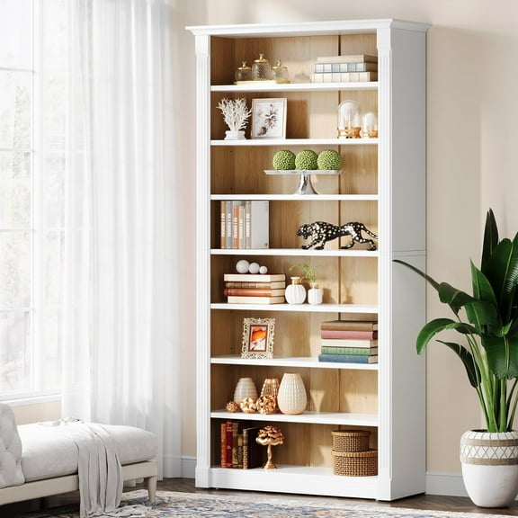 Tribesigns 70.9-Inch Tall White Bookcase, 8-Tier Bookshelf with Adjustable Shelves for Living Room Home Office
