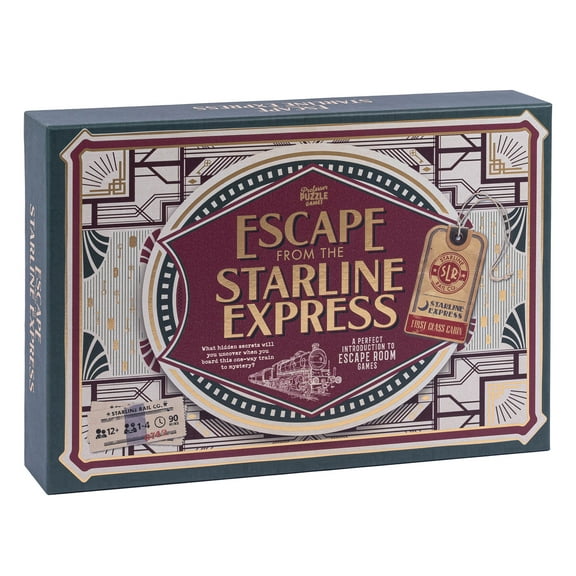 Professor Puzzle: Escape From The Starline Express: 2nd Edition - Escape Room Puzzle Board Game, Train Theft Mystery, Ages 12 , 2  Players, 90 Min